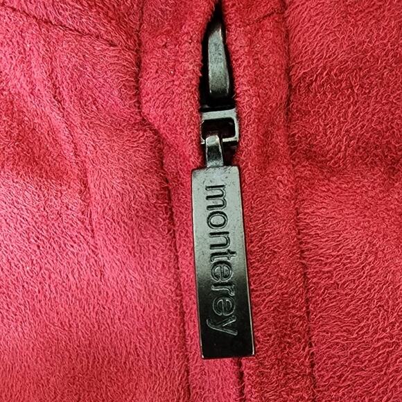 Monterey VTG Red  Golf Vest Vegan Suede Golf Vest Lightweight Full Zip Women's S - Picture 8 of 9